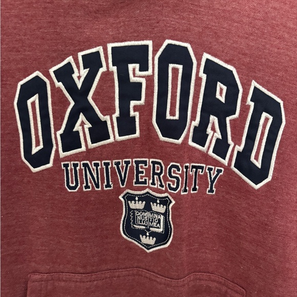 Official Oxford University Pullover Hoodie Heather Maroon Adult Unisex Sz Medium - Picture 4 of 10
